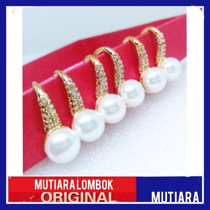 anting mutiara air tawar mutiara lombok mutiara putih perhiasan anting mutiara jewellery anting