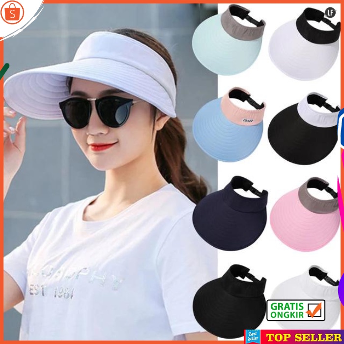 TOPI PANTAI WANITA KOREA VISOR CAP ZUMBA WOMEN HAT KOREA IMPORT OLAHRAGA SPORT W20