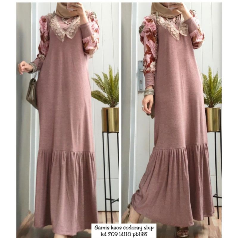 Maxi dress bahan codoray slup import ukuran allsize ld 115