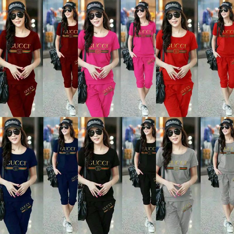 baju setelan harian cewek Gucci baju tidur jumpsuit