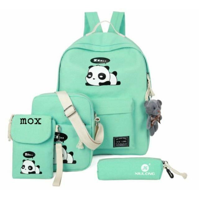 OTS 679 - Tas ransel backpack set 4 in 1 panda / ransel beranak (tanpa boneka) / backpack anak