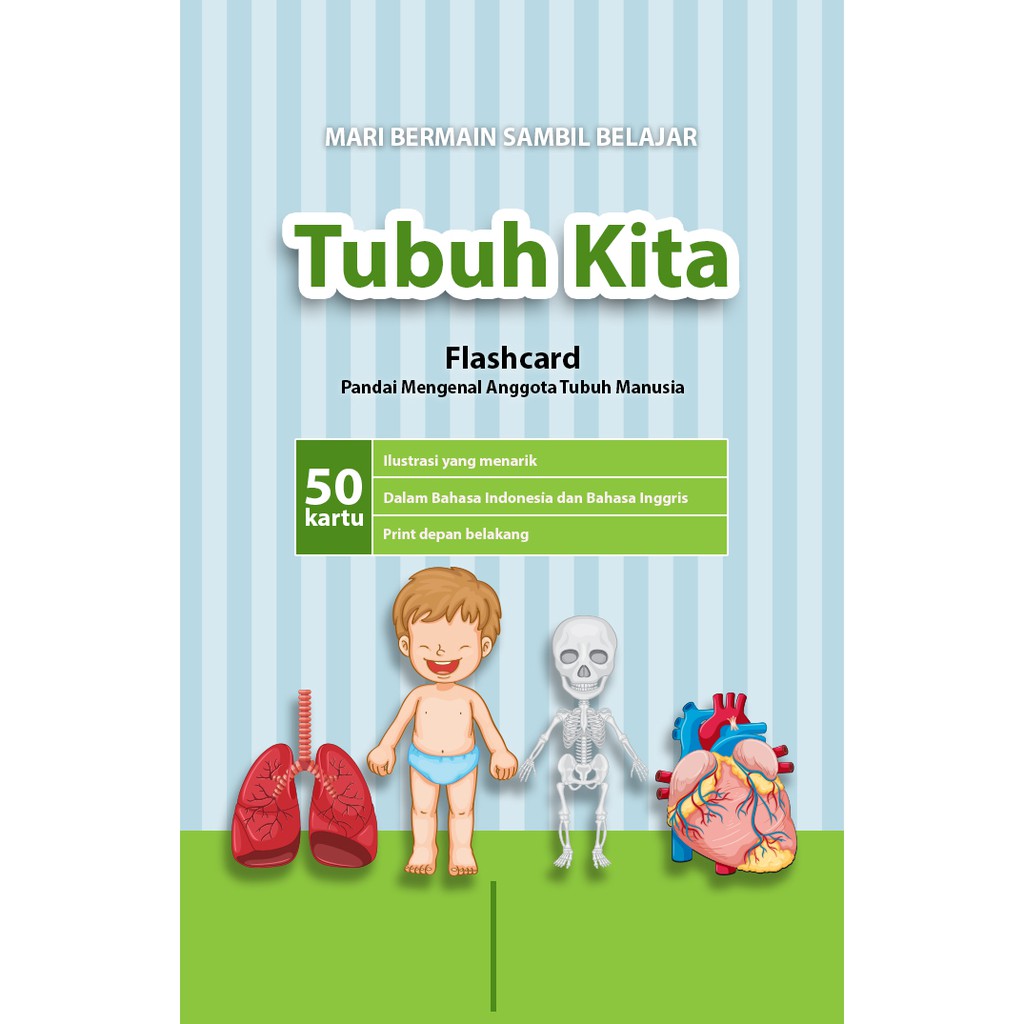 [1KG=10PCS] Konsep Flashcard Tubuh Kita / Flash Card / Mainan Edukasi Kartu Pintar Anak Terlengkap