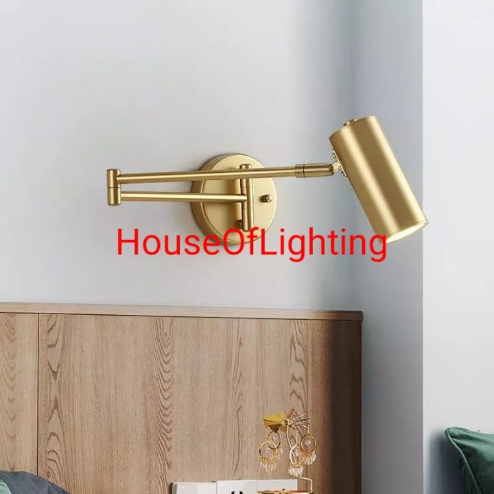 SLB1131 LAMPU DINDING NAKAS MINIMALIS FOKUS FLEXIBLE WALL LAMP GOLD