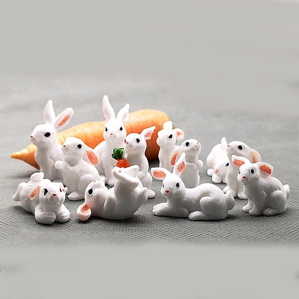 Wonderful Miniatur Kelinci Bahan Resin Untuk Dekorasi Taman Mini / Rumah Boneka