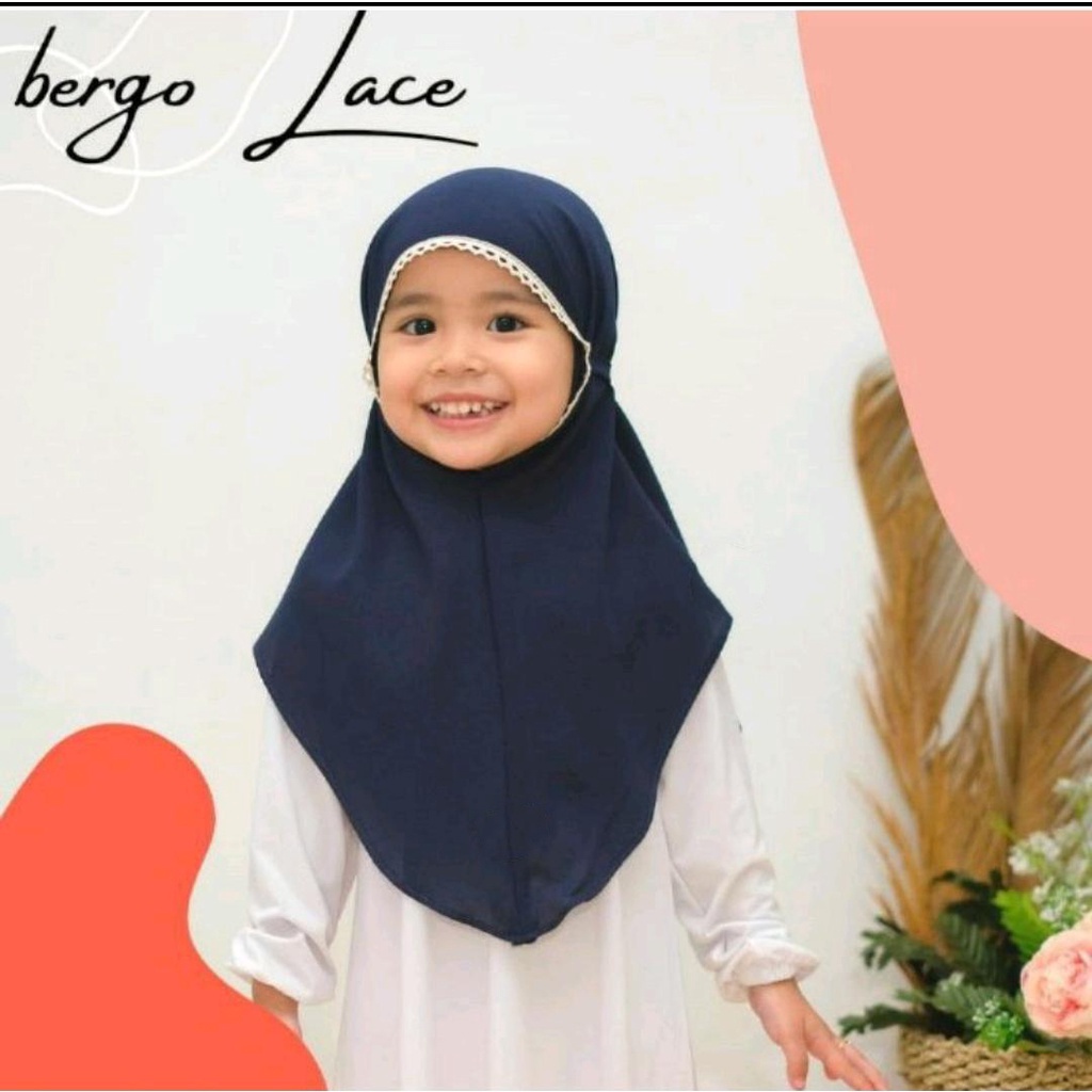 Hijab Anak / Bergo Renda Anak Sania 1-6 Tahun