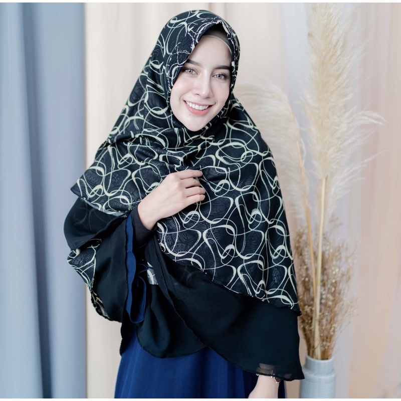 Koyu Hijab Instan Khimar Alshiela Black