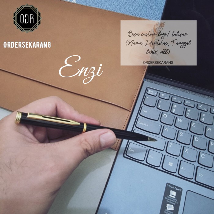

(BISA COD) BALLPOINT PULPEN PENA ENZI CAVERO PREMIUM CUSTOM GRAFIR LASER SOUVENIR - ENZI HitamGold, Polos