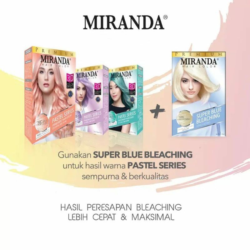 MIRANDA Hair Color Pastel Series 30 ML / Semir Rambut Permanen / Cat Rambut