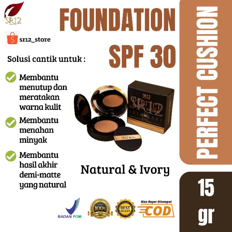 PERFECT CUSHION SR12 / BEDAK CAIR / MENYAMARKAN BEKAS JERAWAT / BEDAK LONG LASTING / MENCERAHKAN WAJ