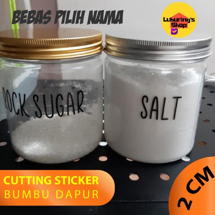 

Sticker Cutting Bumbu dapur Label Toples Botol Jar kosmetik anti air