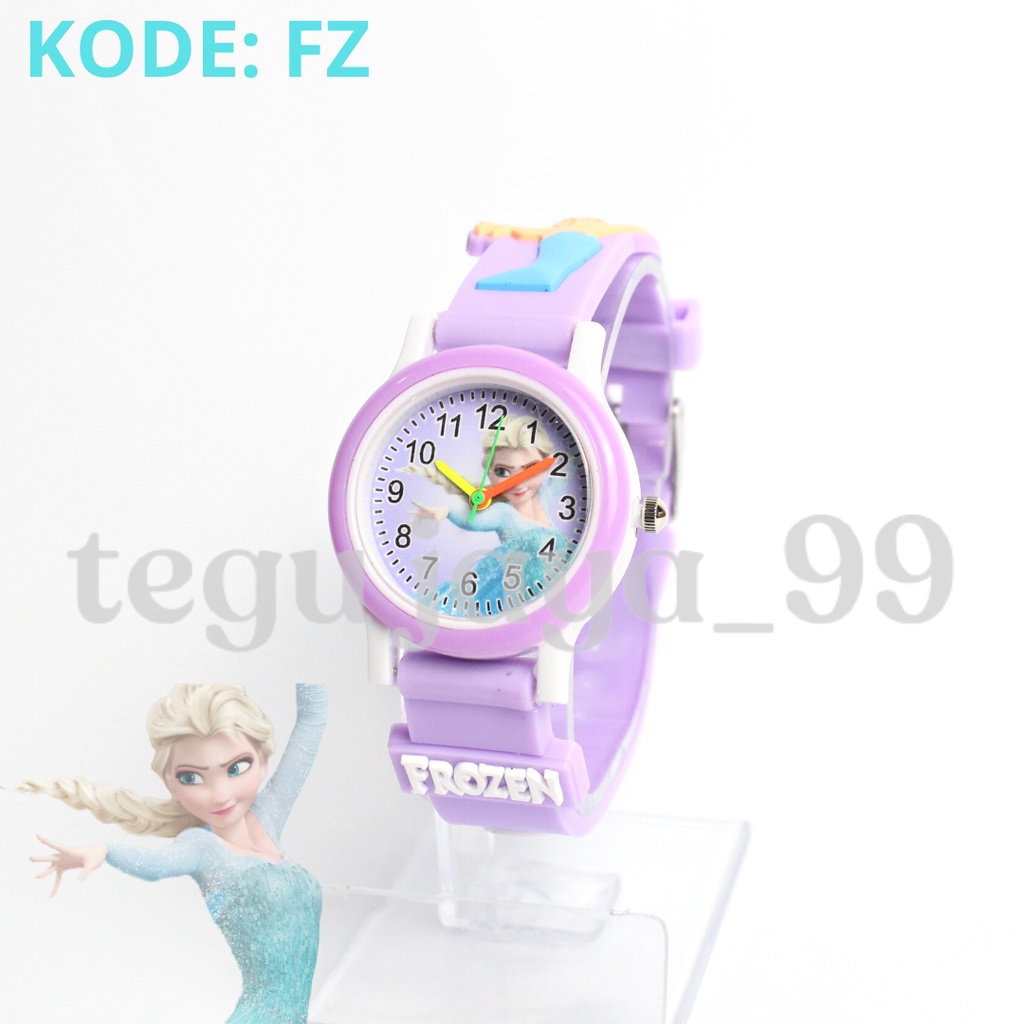 FZ JAM TANGAN FASHION ANAK PEREMPUAN MINI TIMBUL RUBBER KARET KARAKTER ANIMASI TE0102 GROSIR MURAH