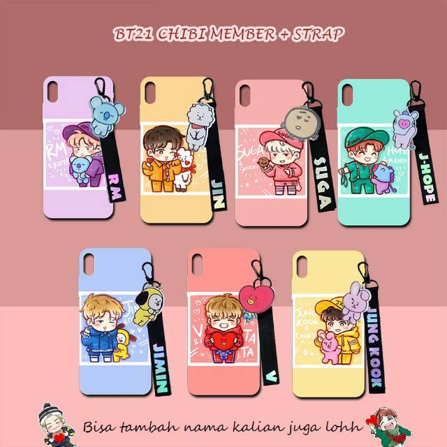 [SILIKON] tata chimmy case dengan strap xiaomi vivo oppo samsung iphone cooky shooky