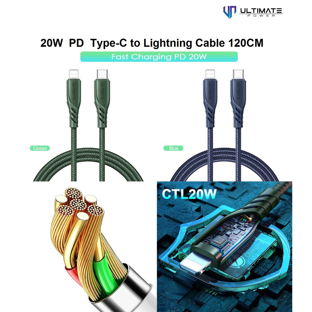 Data Cable Type-C to Lightning 20W PD Fast Charging Ultimate 120CM CTL 20W