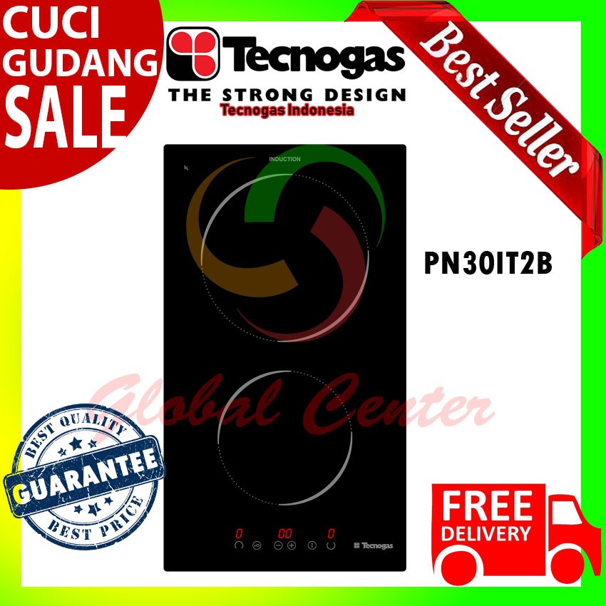 Kompor Induksi Tecnogas PN30IT2B 2 Tungku Hitam 30 cm