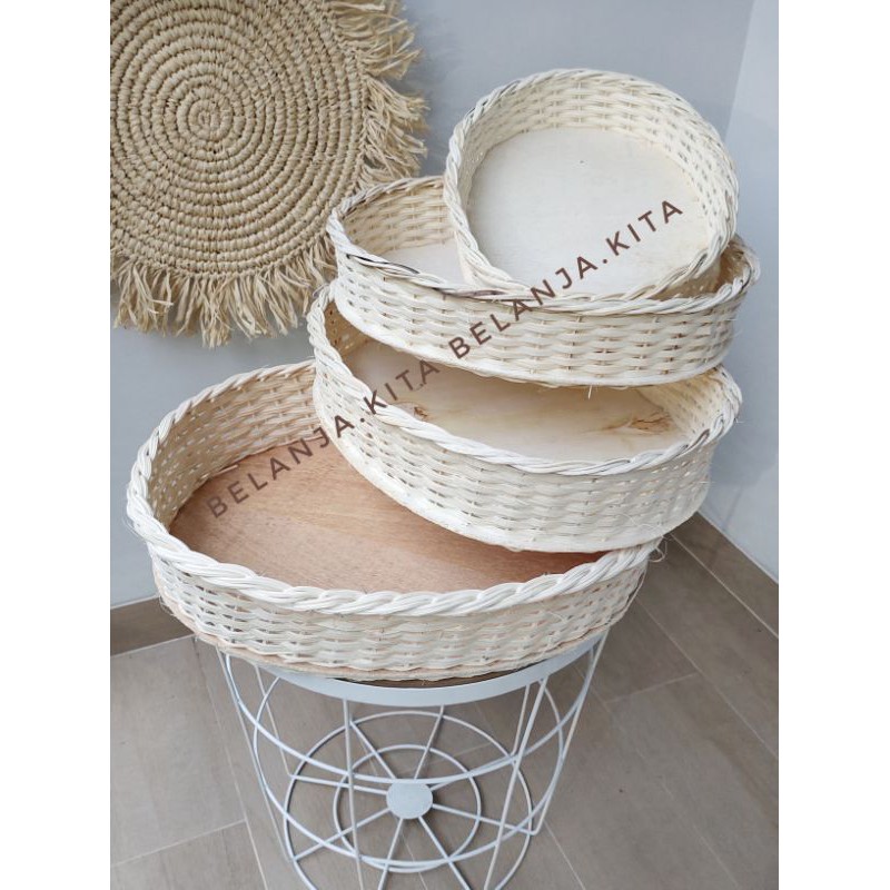 keranjang hantaran oval rotan set4/box hantaran rotan set4