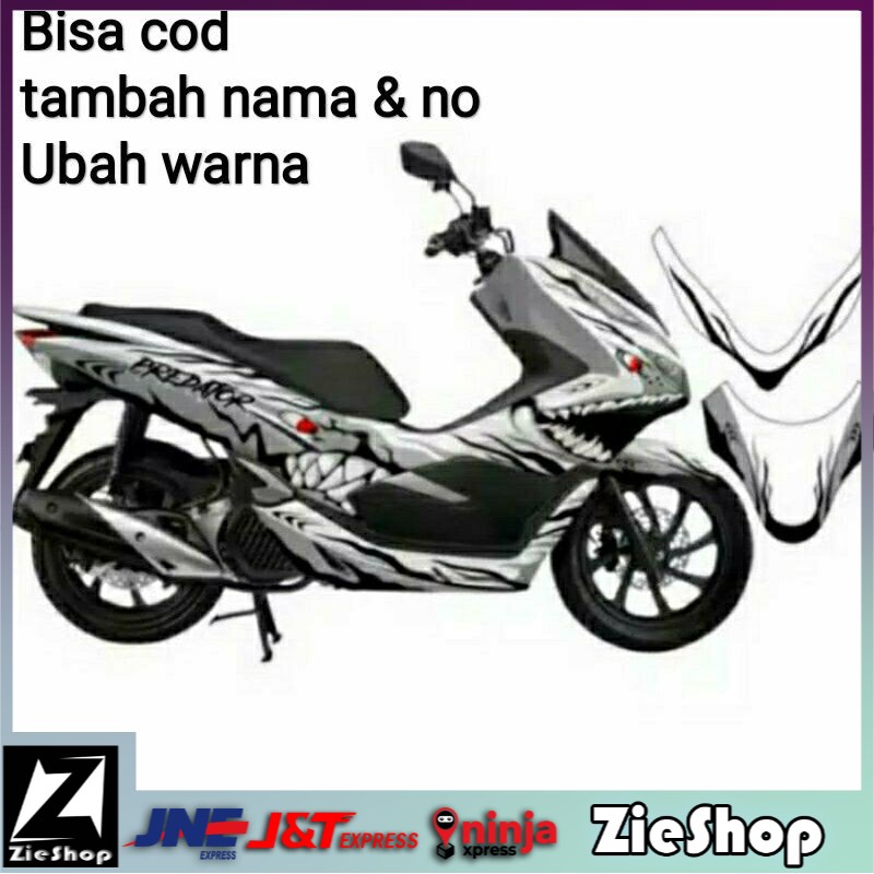 Decal pcx 150 full body Sticker motor pcx motif shrak predator Striping pcx 150 variasi Stiker motor