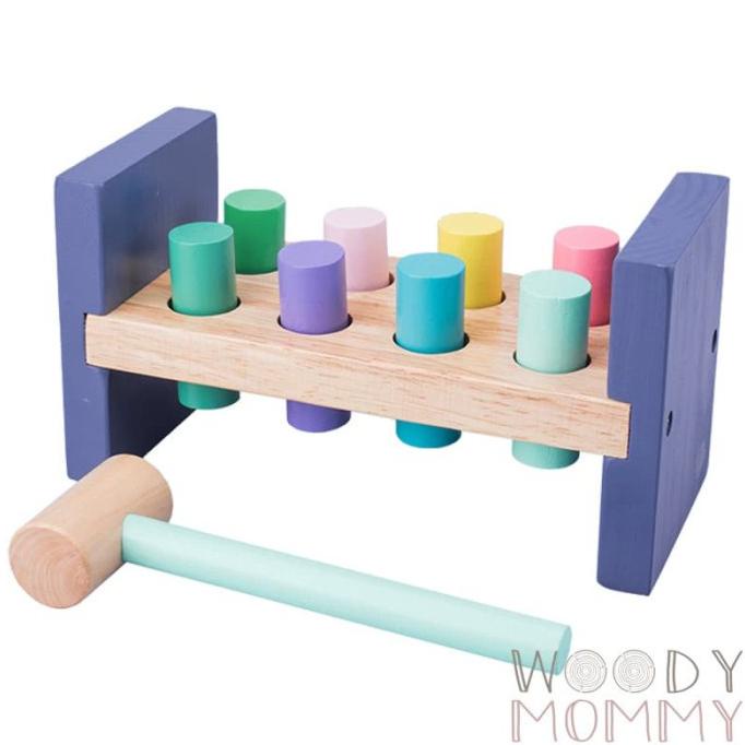 wooden hammer and peg toy