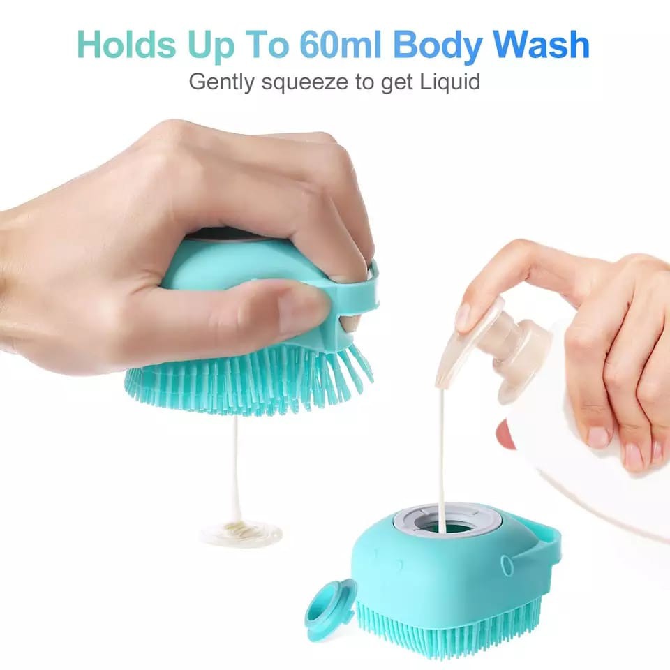 Sikat Mandi Silikon Bisa Diisi sabun / Bath Brush Dispenser Portable Sabun Dan Shampo Bahan Lembut