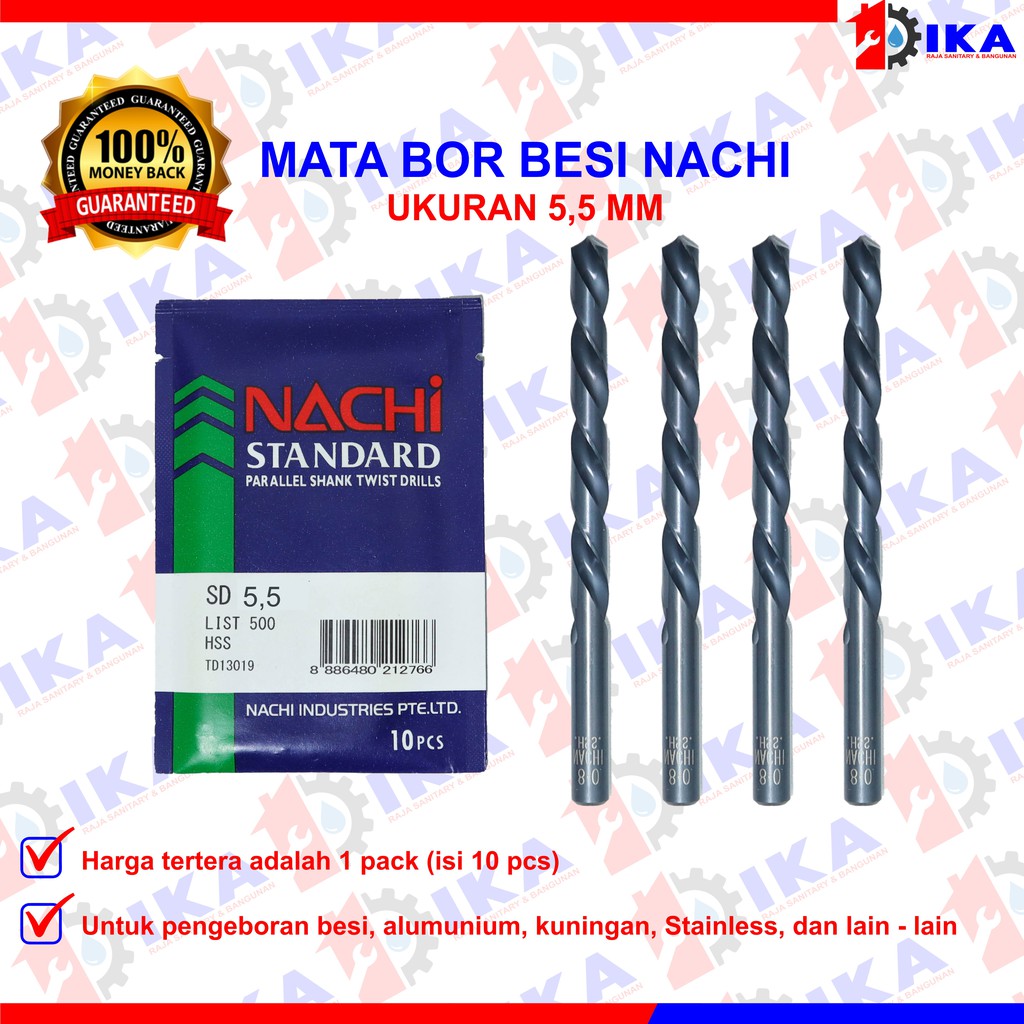 Nachi Mata Bor Besi HSS 1.5MM - 10MM High Quality/ Mata Bor Besi HSS Asli