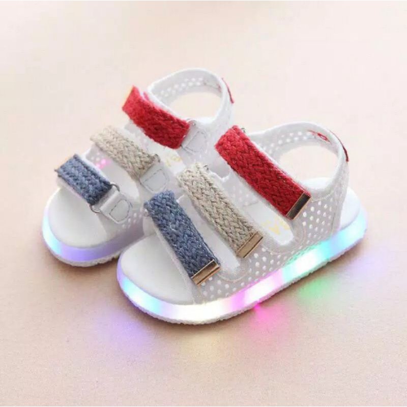 Sandal Sepatu Anak Laki-laki&amp;Perempuan HUMPTY Lampu LED Size 21-30 Usia 1-4 Tahun