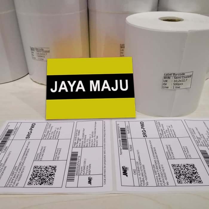 

LABEL STIKER BARCODE SEMICOATED STANDARD JNE 102 x 127 mm Isi 500 Pcs