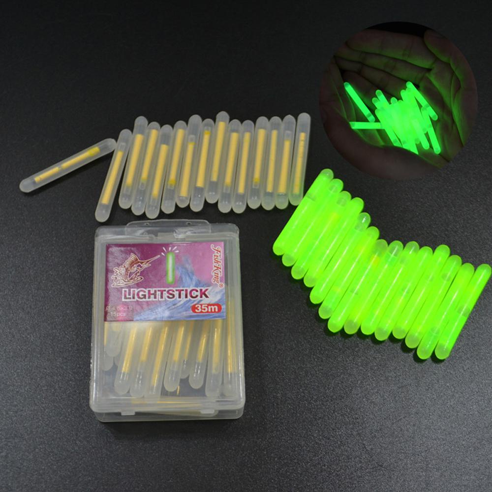 Lanfy Pelampung Pancing Aksesoris Memancing Kecerahan Tinggi 15pcs/lot Luminous Float Dark Glow Chemical Lightstick