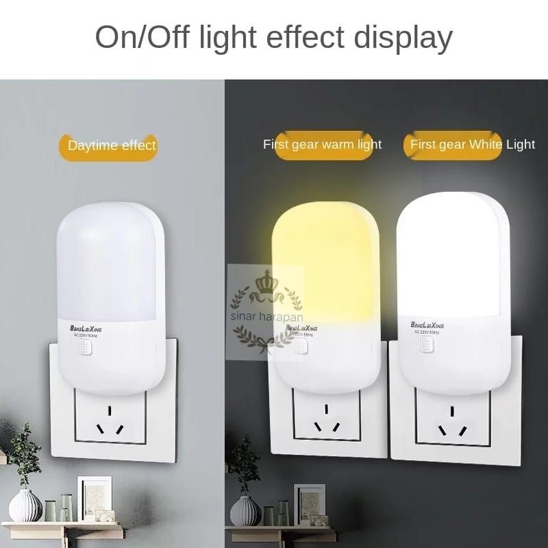 LAMPU TIDUR LAMPU MALAM / LED NIGHT LIGHT / LAMPU MINI HEMAT ENERGI 2 WARNA