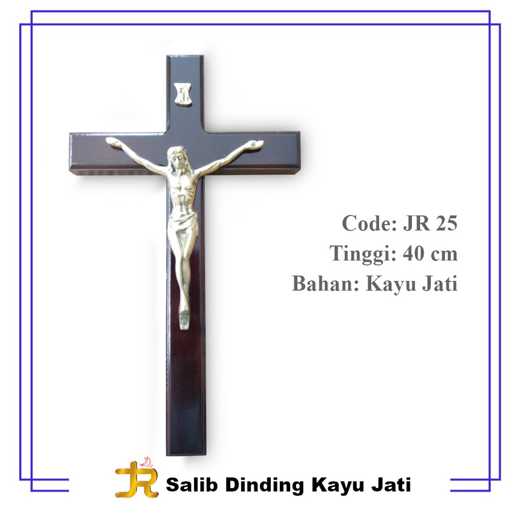 Salib Dinding Kayu Jati 40 cm/Salib Katolik/Hiasan Salib Dinding Katolik/Salib Katolik