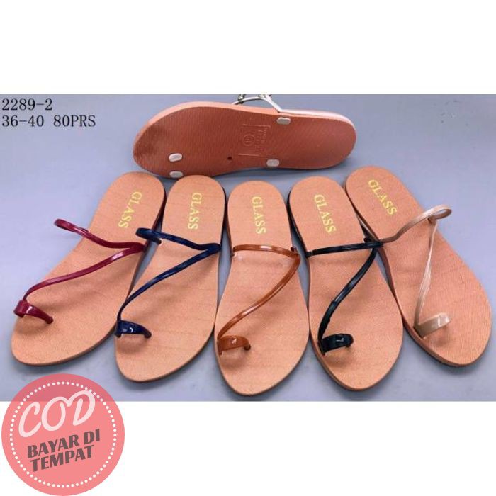 Baru Sandal Jelly Tali  nyerong TANIA 2289 2 Ready Stok 