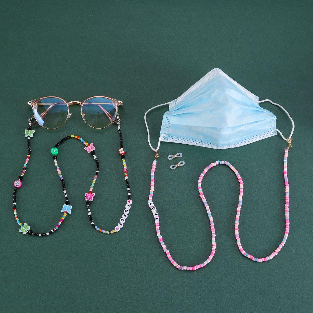 Lily Lanyard Wanita Anak Huruf Manik-Manik Leher Lanyard Kacamata Pemegang Tali