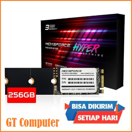 SSD M2 256 GB MIDASFORCE M.2 2240 2260 2280 (Garansi RESMI 3thn)