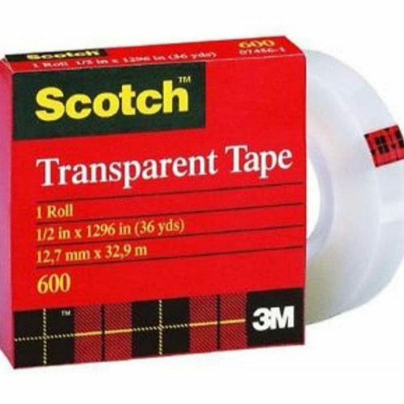 

3M scotch transparent tape 600 1/2inch x 36Y