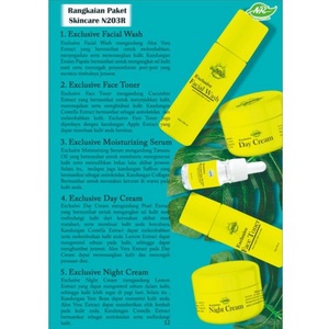 ⭐BAGUS⭐ [PAKET] N203R EXCLUSIVE YELLOW SERIES SKINCARE | Kemasan Kuning | Day Night Face Wash Toner Serum