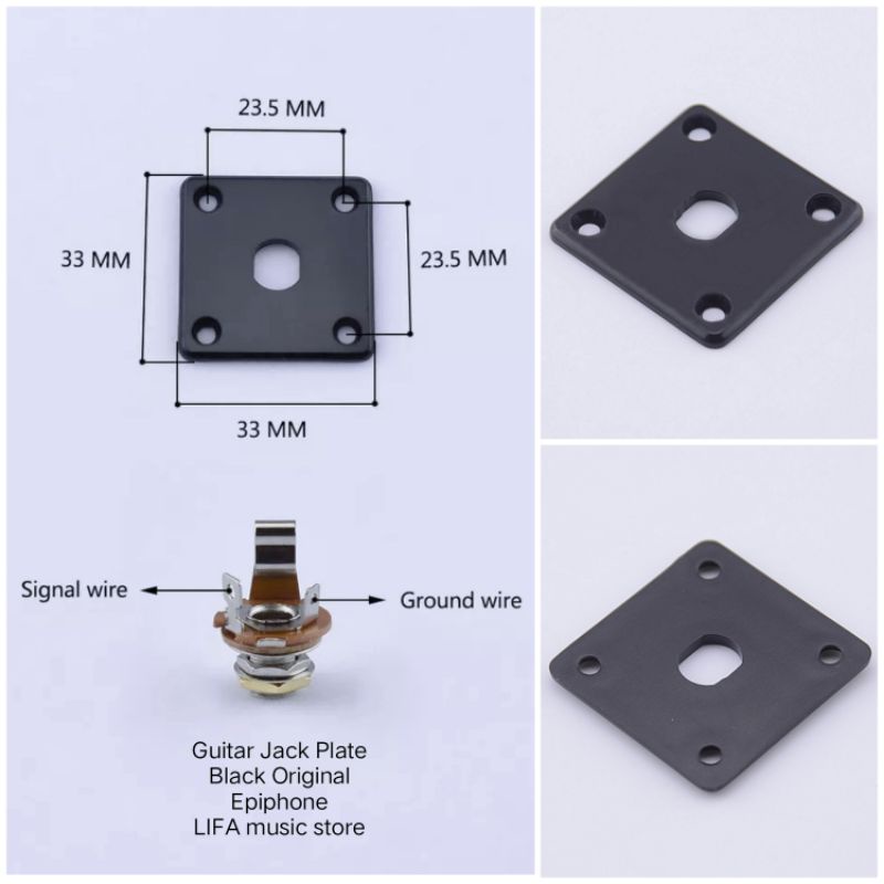 Guitar Jack Plate Black Original Epiphone