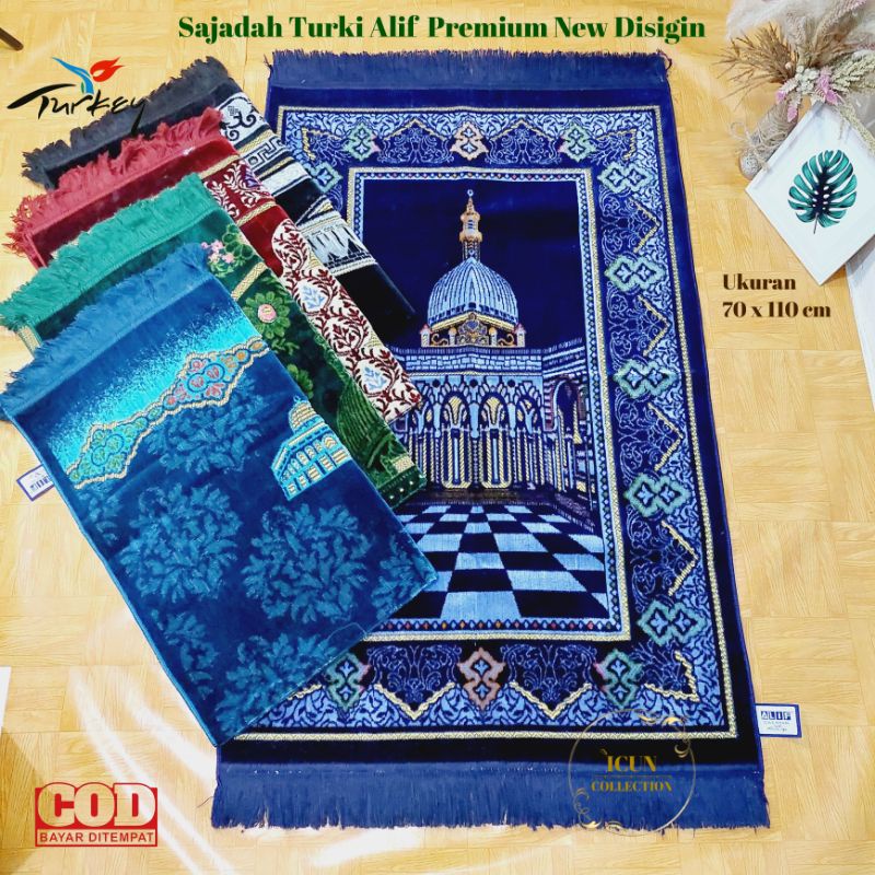 Sajadah Turki Buludru Premium,sajadah dewasa bahan tebal da lembut ukuran 70x110cm