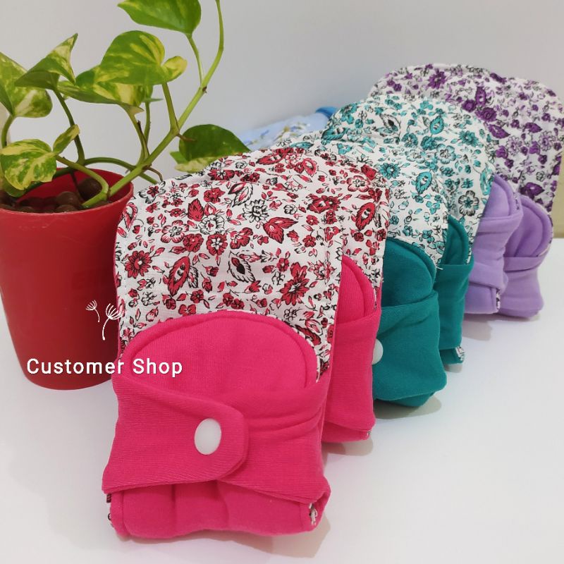 isi 6 pembalut Kain Cuci Ulang Pembalut Kain Katun Menspad Day Pembalut Wanita