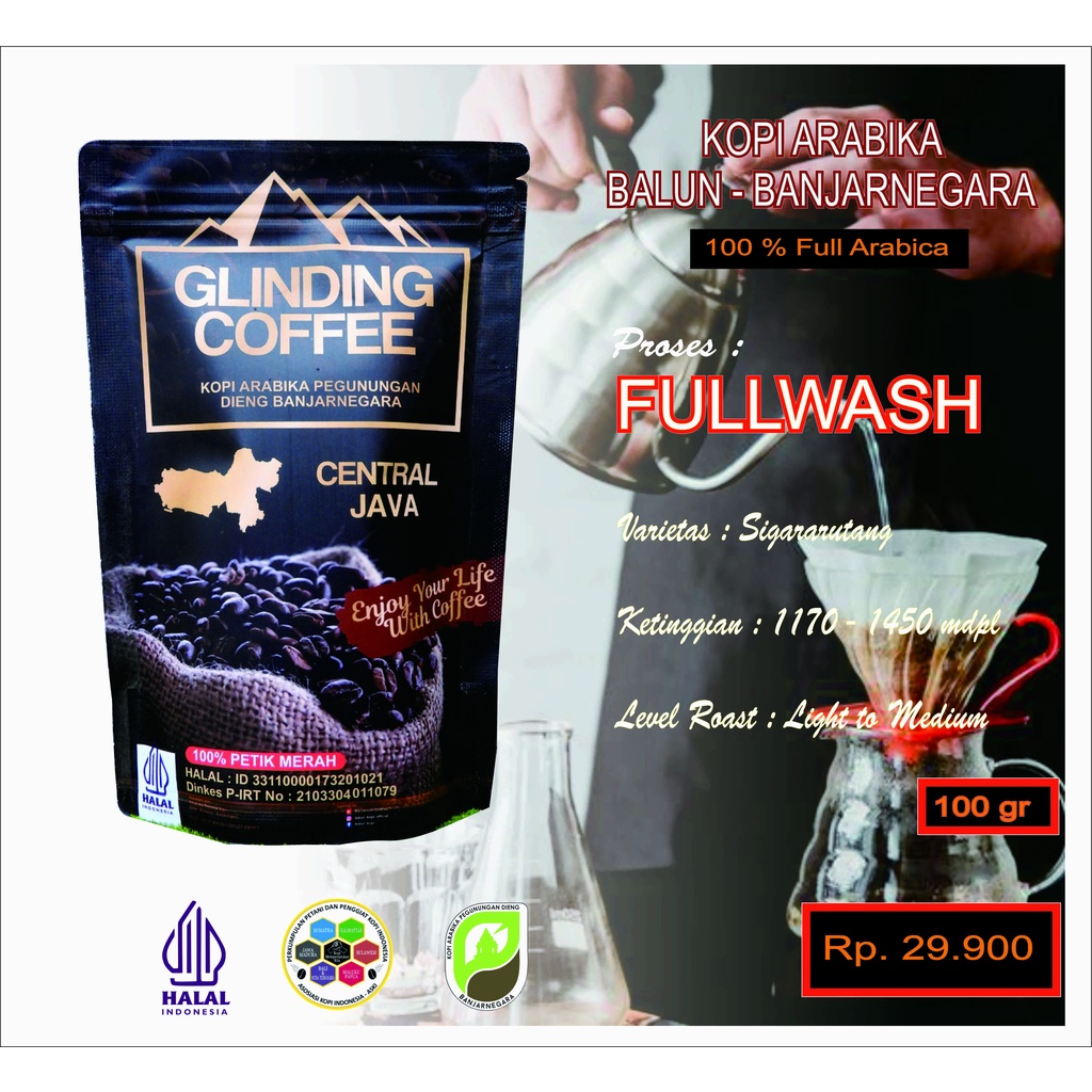 

Kopi Arabika Pegunungan Dieng Banjarnegara || Fullwash || 200gr