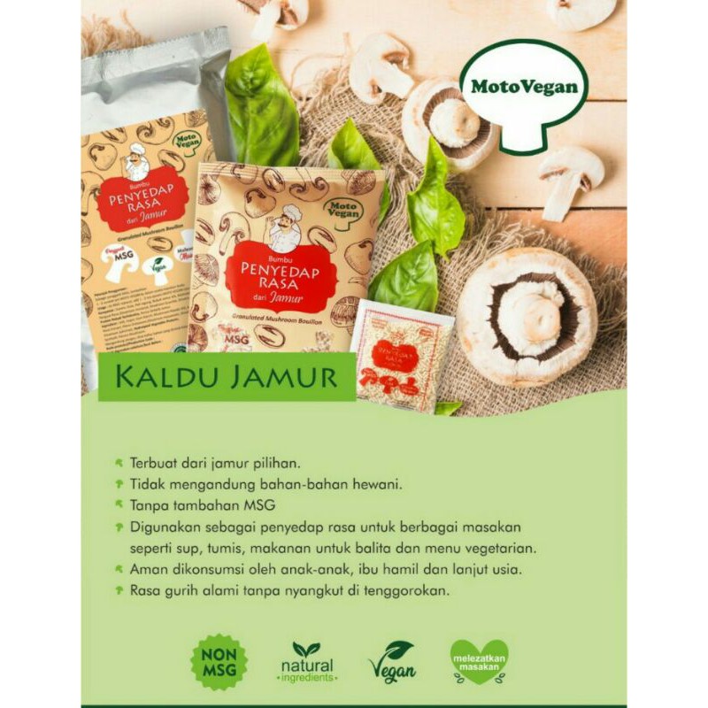 

Kaldu jamur penyedap makanan moto vegan