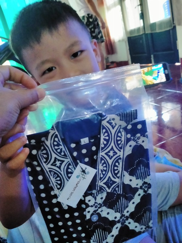 Kemeja Batik Anak Navy Series By Rayhan Batik