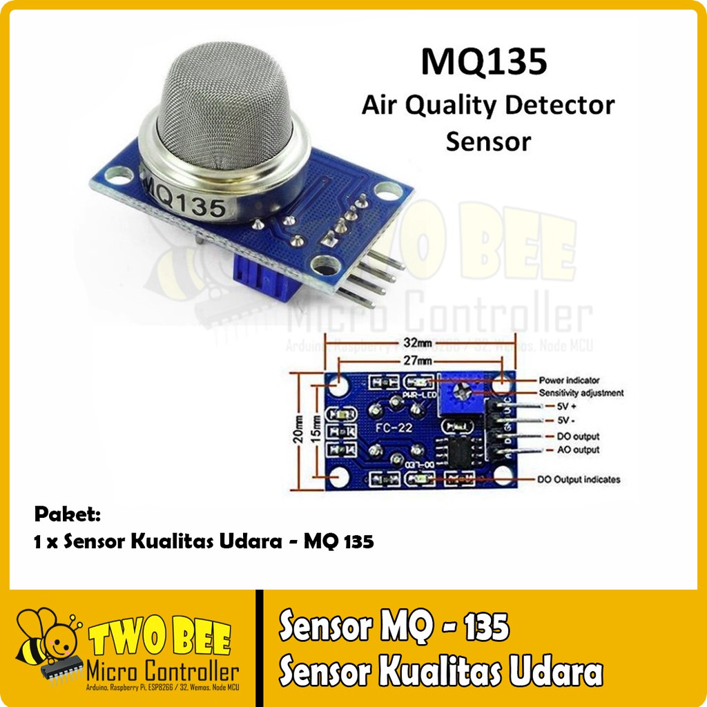 Jual Sensor Gas MQ135 - Sensor Deteksi Kualitas Udara Indonesia|Shopee ...