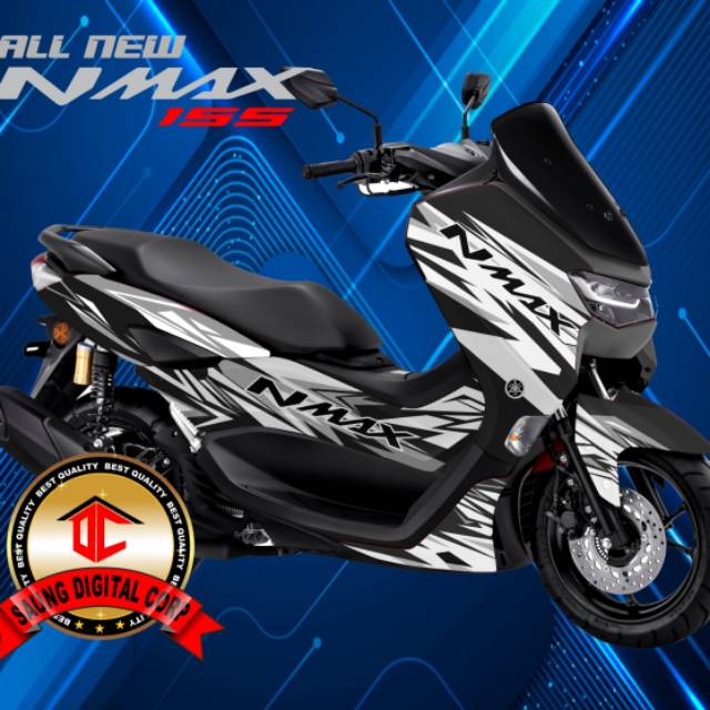 Decal New Nmax 2020 stiker hitam putih simple full body kode pesanan 228