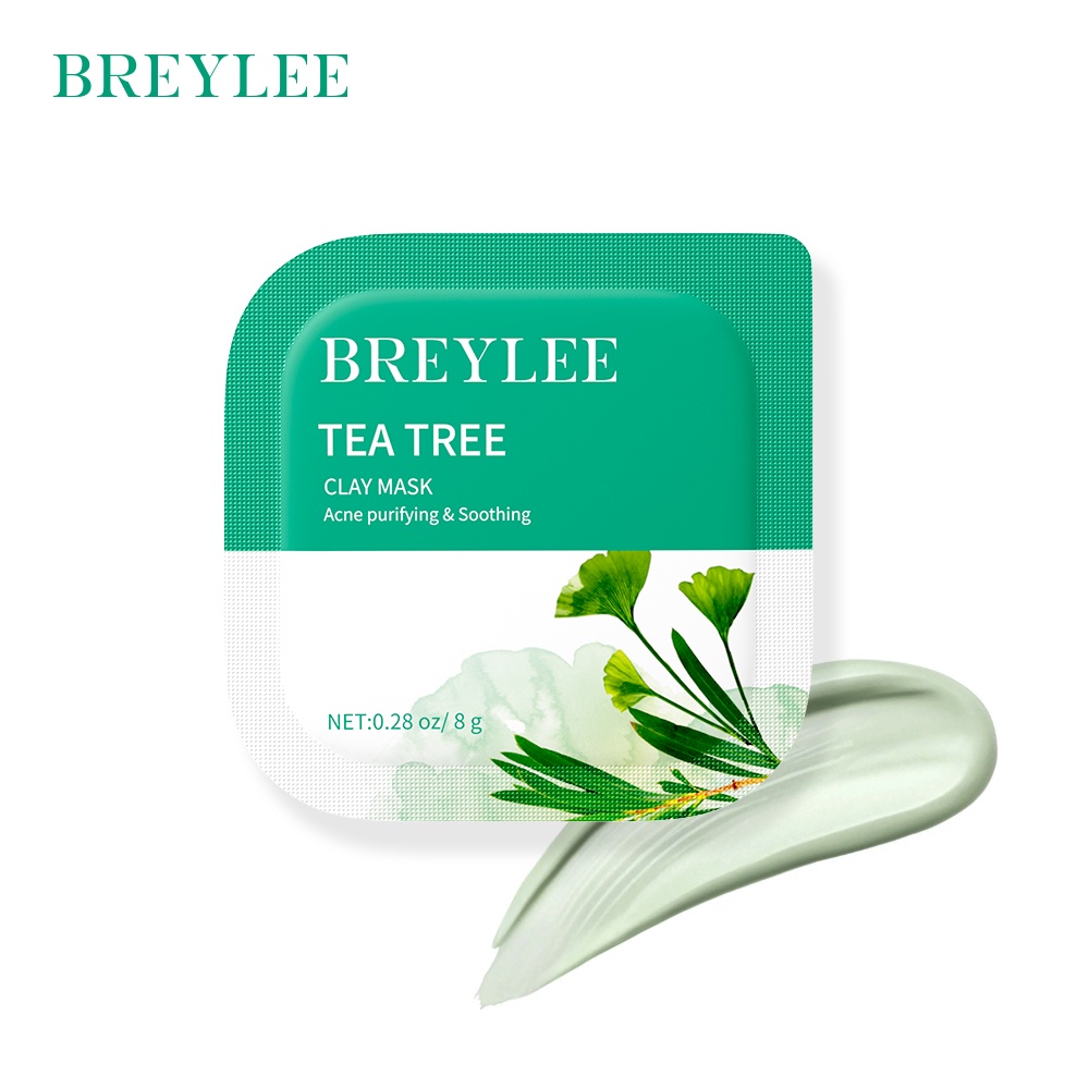 Masker Wajah Penghilang Jerawat BREYLEE ALOE VERA | PERILLA | ORANGE BLOSSOM | TEA TREE CLAY MASK - (1pc)