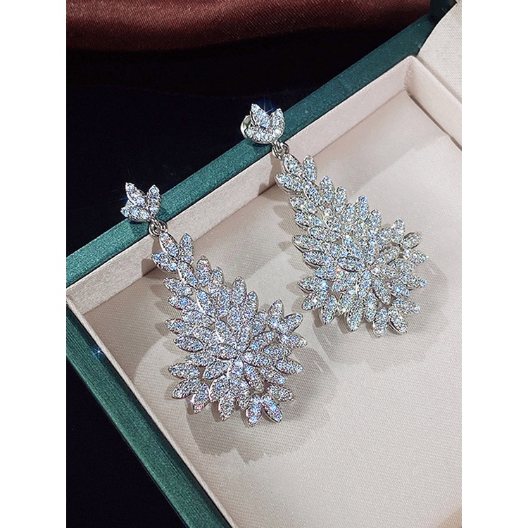 Anting Juntai Kristal Cubic Zircon Untuk Wanita