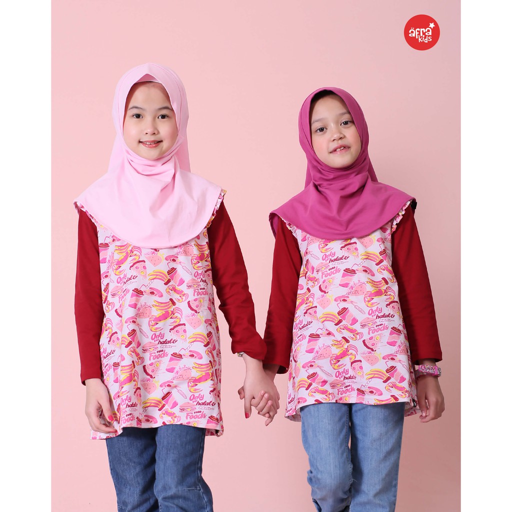 Kaos Tunik Anak Muslim Afrakids AFRA - AF295 Only Eat Halal And Good Foods