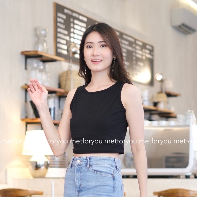 METFORYOU Sita Crop Tanktop Wanita Camisole Tank Top
