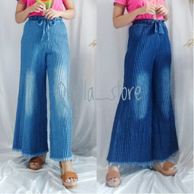 KULOT PLISKET SOFT DENIM