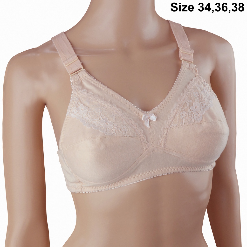 PALUPI Bra BH Lokal Premium Quality Renda Cup Besar Tali Lebar Jumbo Untuk Wanita Ibu Bahan Kaos Teb