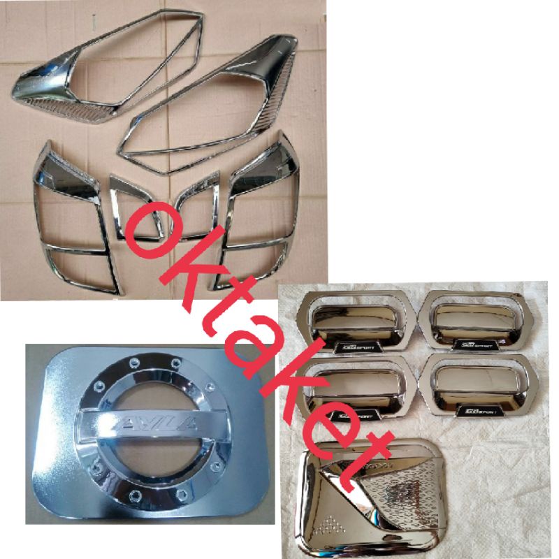 paket lengkap Agya Ayla 2021 2022 gr sport chrome garnish depan belakang outer handle tank cover