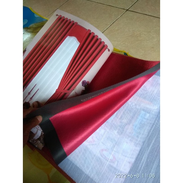 gorden jendela merah maroon tebal