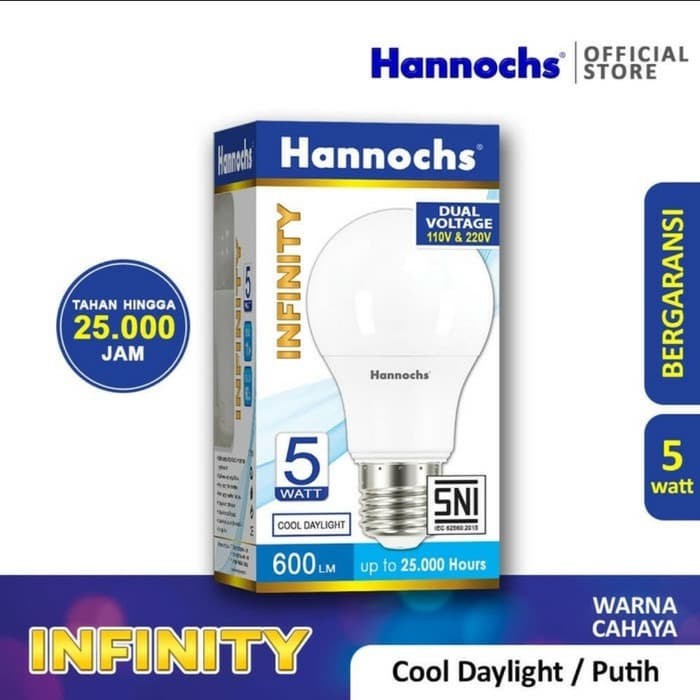 Hannochs Lampu LED Infinity 3 watt - 15 watt cahaya putih